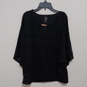 Black Long Sleeve Lace Blouse